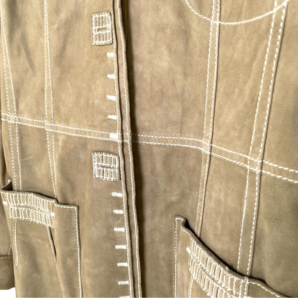 Jacket | Carlisle Camel Suede Trench Contrast Stitching | Western Boho Per Se 6 - Picture 6 of 16